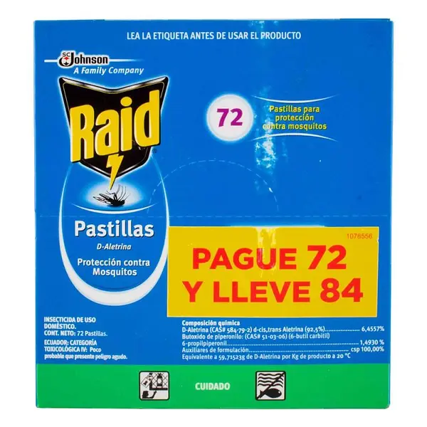 Raid pastillas 84 unidades