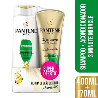 Kit Pantene Restauración Champú 400 ml + Acondicionador 170 ml