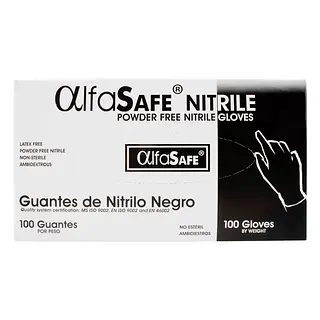 Guantes Nitrilo Alfa Negro Talla M Caja x100