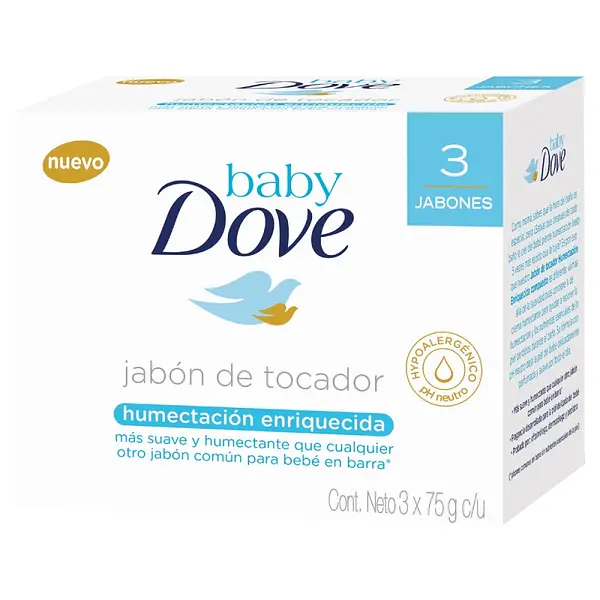Jabones Dove Baby Humectación Enriquecida 75 g x3