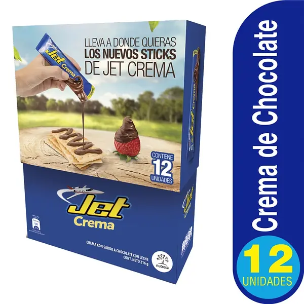 Chocolatina Jet Crema 18 g x12 unidades