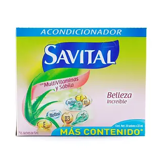 Acondicionador Savital Multivitaminas Sábila 22 ml x20 sobres