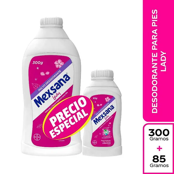 Talco Mexsana Lady 300 g + 85 g promoción especial