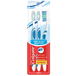 Cepillos Colgate Triple Acción White Medio x3