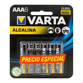 Pila Varta Alcalina AAA 6 unidades