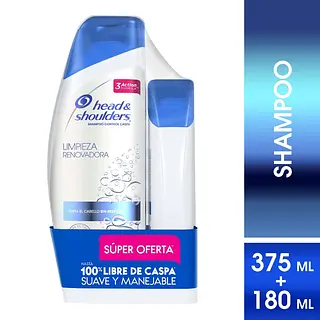 Kit Head & Shoulders Limpieza Renovadora 375 ml + 180 ml