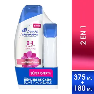 Kit Head & Shoulders 2 en 1 Suave Manzanilla 375 ml + 180 ml