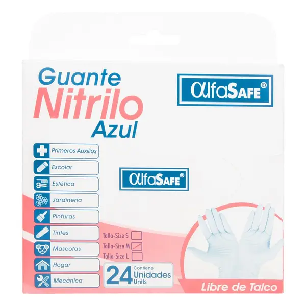 Guantes Nitrilo Azul Alfa Talla M x24