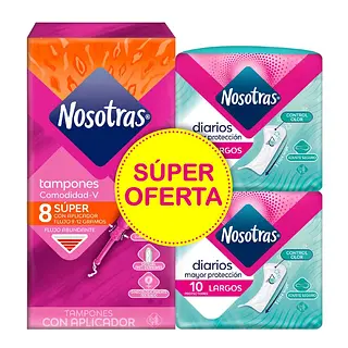 Tampones Nosotras aplicador super 8 + 2 promoción