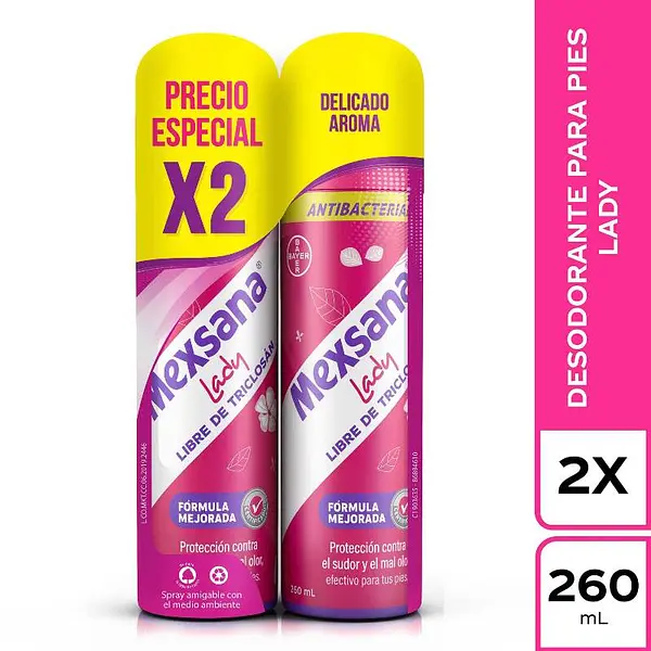 Talco Mexsana Lady spray 260 ml pack x2