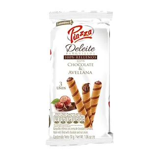 Barquillos Piazza Delicias Chocolate Avellana 3 unidades 30 g