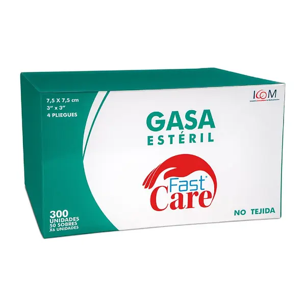 Gasa estéril no tejida Fast Care 3x3 50 sobres Icom