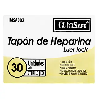 Adaptador Alfasafe Heparina 30 unidades