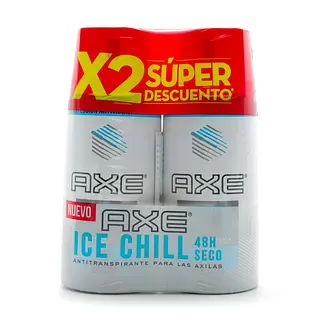 Pack 2 Desodorantes Axe Seco Spray Ice Chill 152 ml