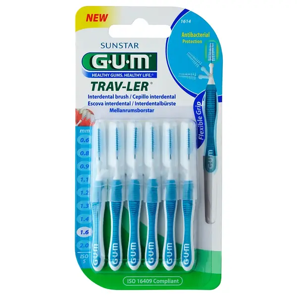 Cepillos Interdentales GUM 1.6 mm Micro Cónico 6 unidades