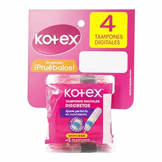 Tampones Kotex Evolution Medio 5 unidades x4
