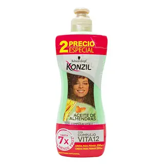 Cremas para Peinar Konzil Aceite de Almendra 230 ml x2