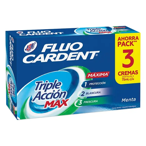 Cremas Fluocardent Fresh Max 100 g/75 ml x3
