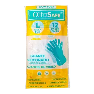 Guantes Alfasafe Vinilo Talla L x12