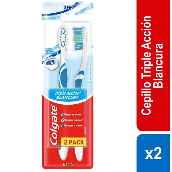 Cepillos Colgate Triple Acción Blancura x2