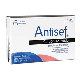 Jabón Antisef Carbón Activo 100 g Icom