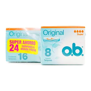 Tampones OB Original Súper 16 + 8 unidades