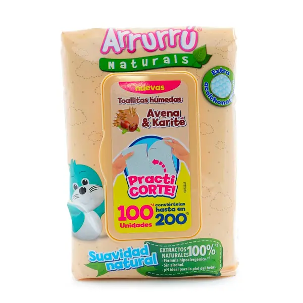 Toallitas Arrurrú Avena Practicorte 100 unidades