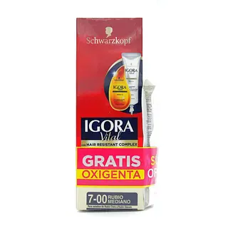 Kit Igora Vital 7-00 Rubio Mediano + 2 Oxidantes
