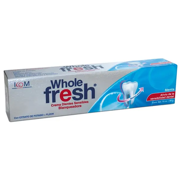 Crema dental Whole Fresh Sens Blanqueadora 75 cc Icom