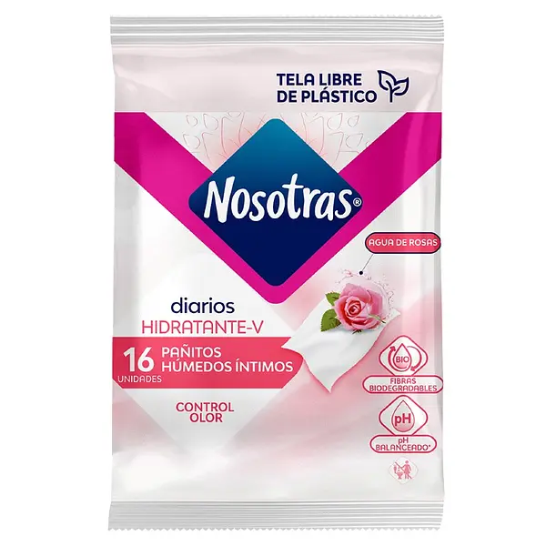 Panitos íntimos Nosotras agua de rosas 16 unidades