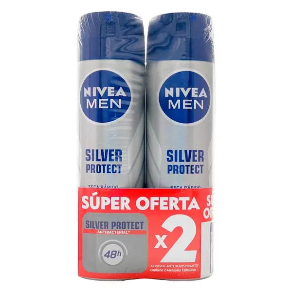 Desodorante Nivea Men Silver Protect Spray 150 ml x2