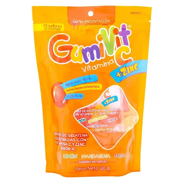 Gomas Gumivit Vitamina C + Zinc 12 sobres minipack