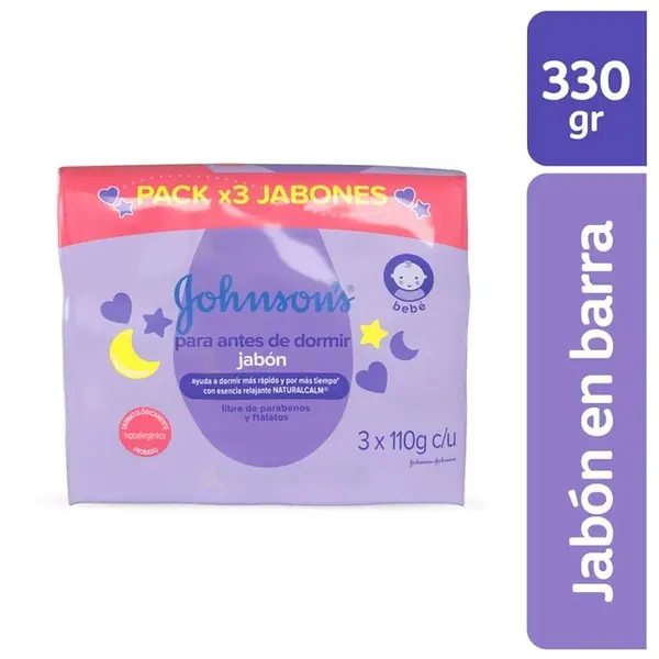 Jabón Johnson’s Antes de Dormir 110 g x3 unidades