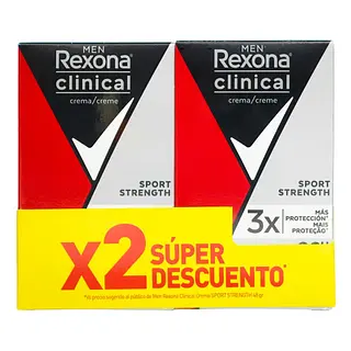 Pack 2 Desodorantes Rexona Clinical Sport Crema 48 g
