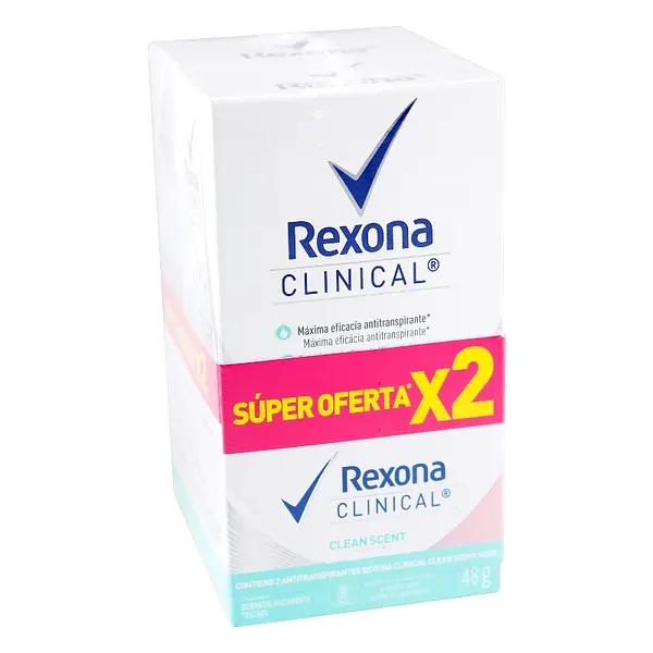 Desodorante Rexona Clinical Clean Scent 48 g x2