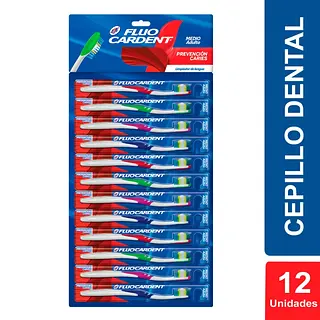 Cepillo Fluocardent Prevención Caries Adulto x12