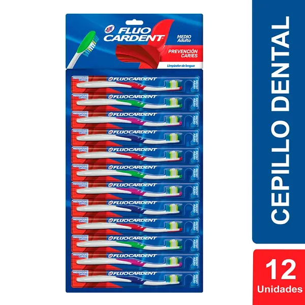 Cepillo Fluocardent Prevención Caries Adulto x12
