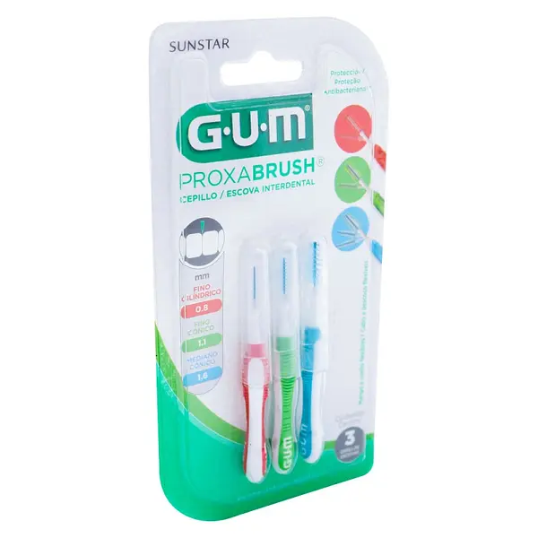 Cepillos Interdentales GUM 0.8-1.1-1.6 mm 3 unidades