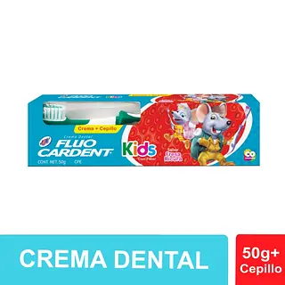 Crema Dental Fluocardent Kids 50 g + Cepillo