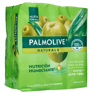Jabón Palmolive Oliva y Aloe Vera 110 g x3 unidades