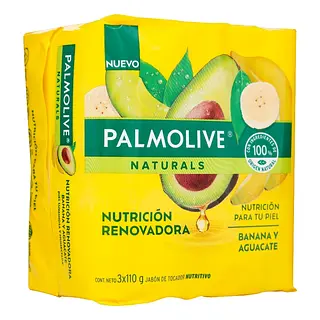 Jabón Palmolive Banana y Aguacate 110 g x3 unidades