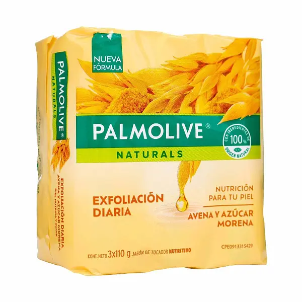 Jabón Palmolive Avena y Azúcar Morena 110 g x3 unidades