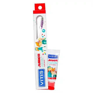 Cepillo Junior + Crema Dental Vitis 15 ml