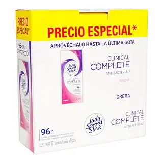 Desodorante Lady Speed Stick Crema Clinical Power 20 sobres 9 g