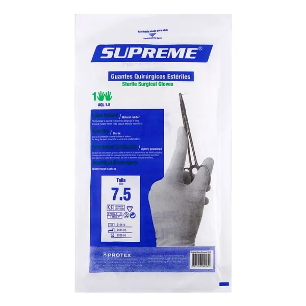 Guantes Quirúrgicos Estériles Supreme Talla 7.5