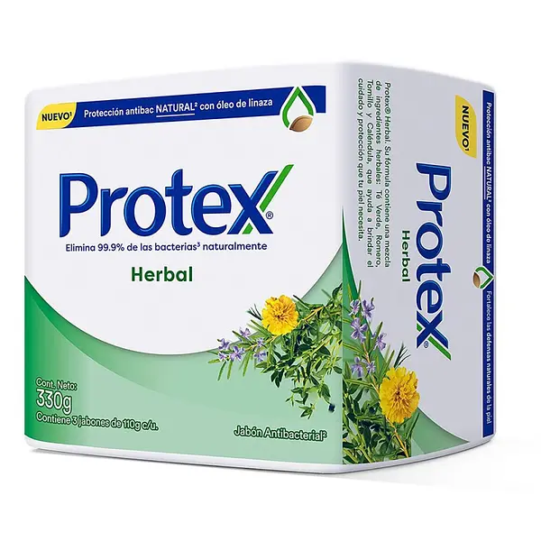 Jabón Protex Antibacterial Herbal 110 g x3 unidades