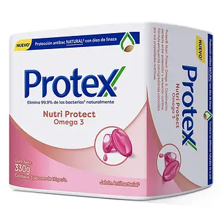 Jabón Protex Antibacterial Omega 3 110 g x3 unidades