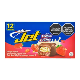 Chocolatina Jet Fresas con Crema 29 g x12 unidades