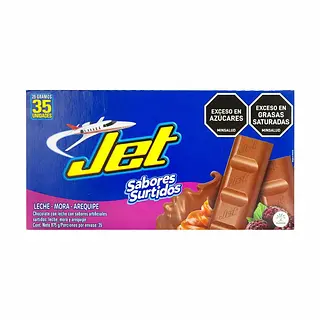 Chocolatina Jet Sabores Surtidos 25 g x35 unidades