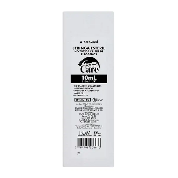 Jeringa 3P 10 ml con aguja 21G x 1½